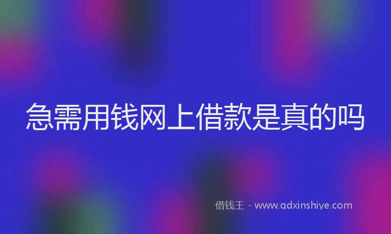 急需用钱网上借款是真的吗