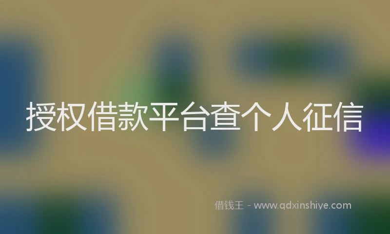 授权借款平台查个人征信