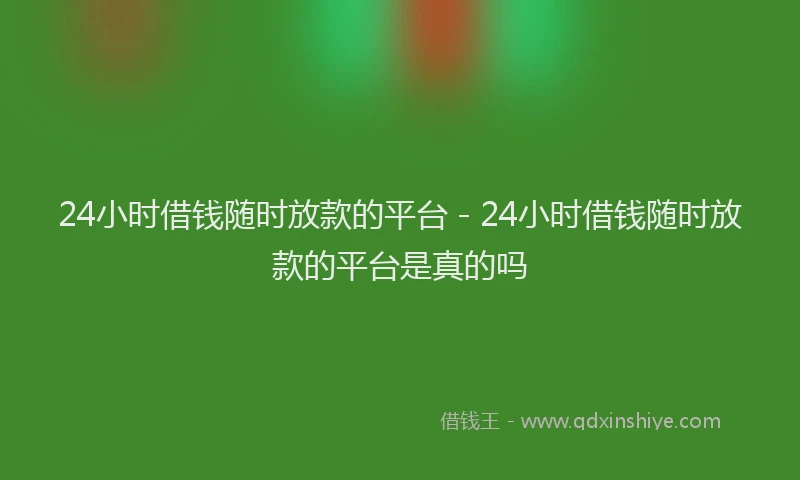 24小时借钱随时放款的平台 - 24小时借钱随时放款的平台是真的吗