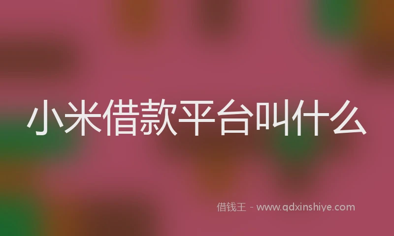 小米借款平台叫什么