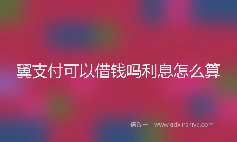 翼支付可以借钱吗利息怎么算