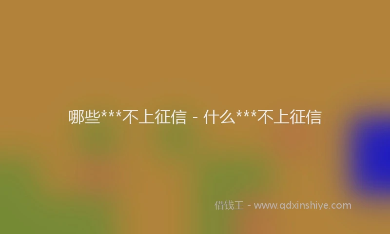 哪些***不上征信 - 什么***不上征信