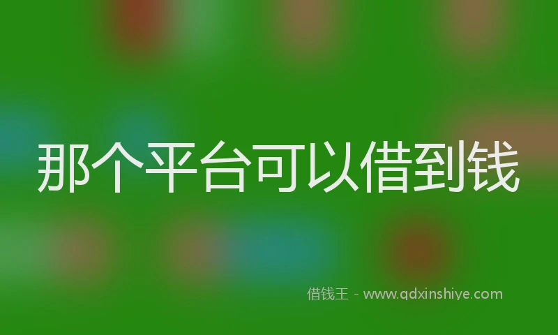 那个平台可以借到钱