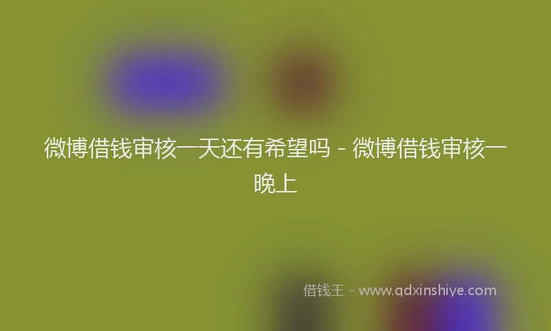 微博借钱审核一天还有希望吗 - 微博借钱审核一晚上