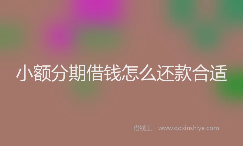 小额分期借钱怎么还款合适