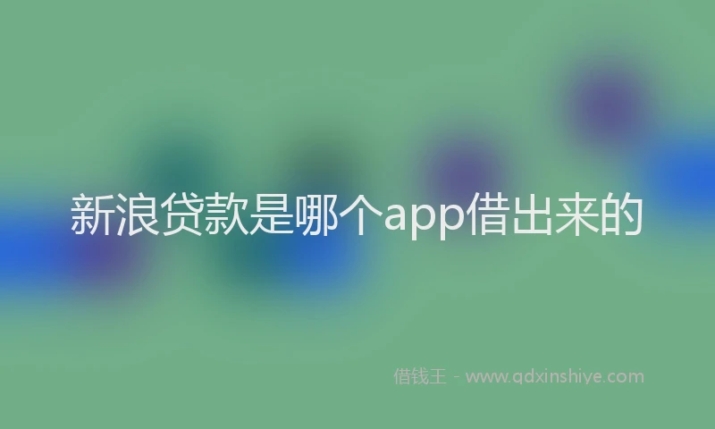 新浪贷款是哪个app借出来的