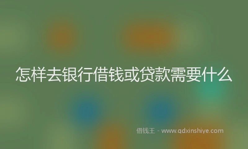 怎样去银行借钱或贷款需要什么