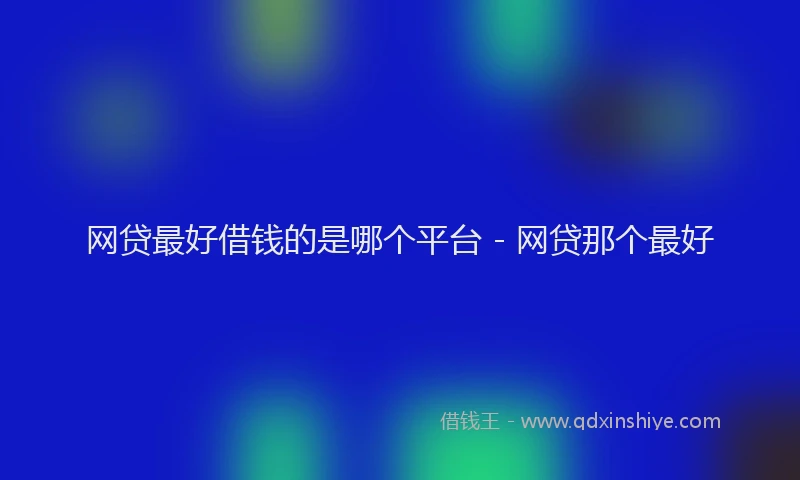 网贷最好借钱的是哪个平台 - 网贷那个最好