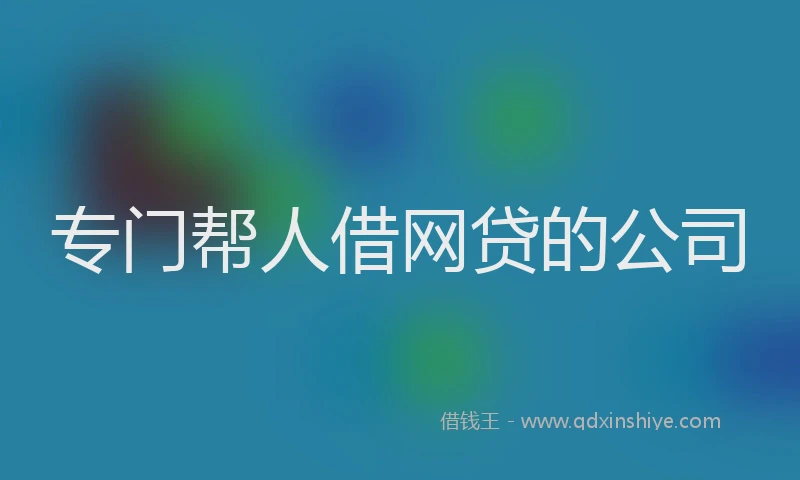 专门帮人借网贷的公司