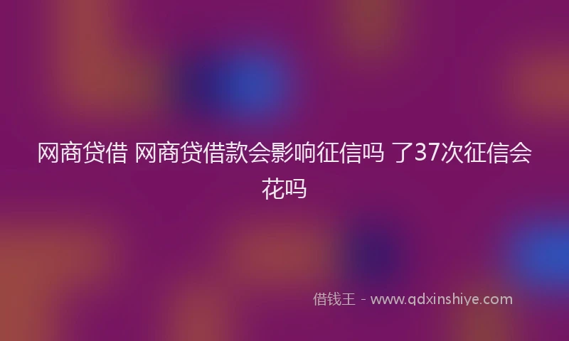 网商贷借 网商贷借款会影响征信吗 了37次征信会花吗