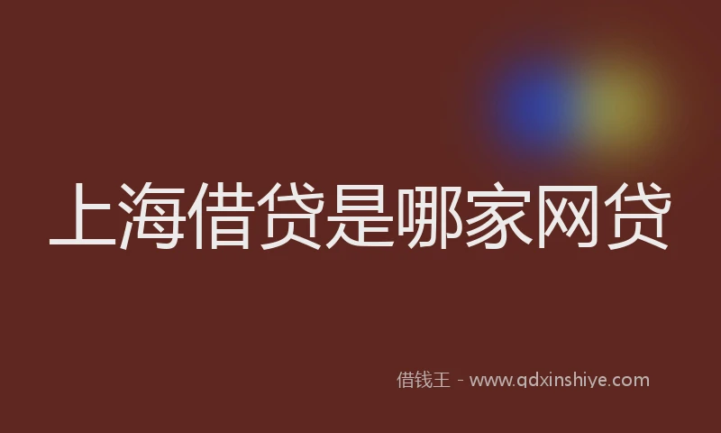 上海借贷是哪家网贷