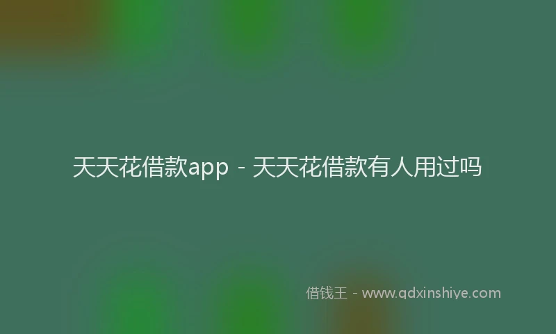 天天花借款app - 天天花借款有人用过吗