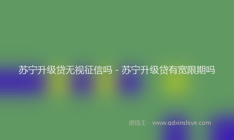 苏宁升级贷无视征信吗 - 苏宁升级贷有宽限期吗