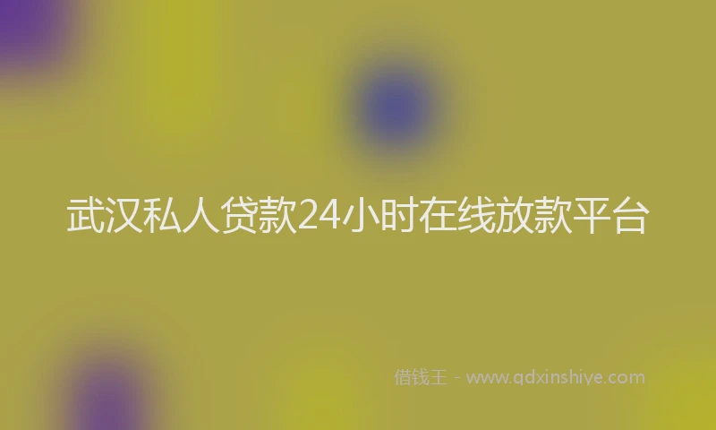 武汉私人贷款24小时在线放款平台