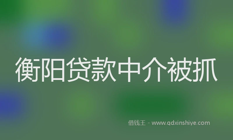 衡阳贷款中介被抓