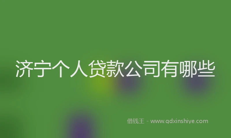 济宁个人贷款公司有哪些