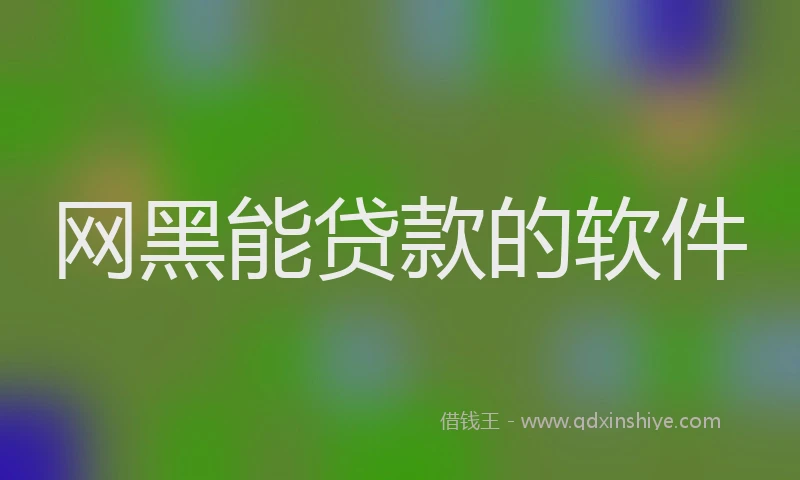 网黑能贷款的软件