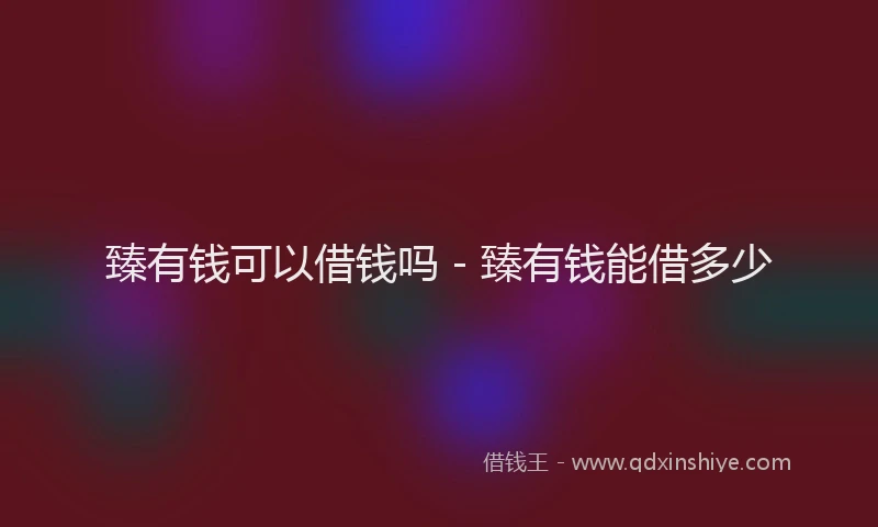 臻有钱可以借钱吗 - 臻有钱能借多少