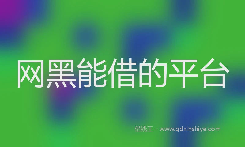 网黑能借的平台