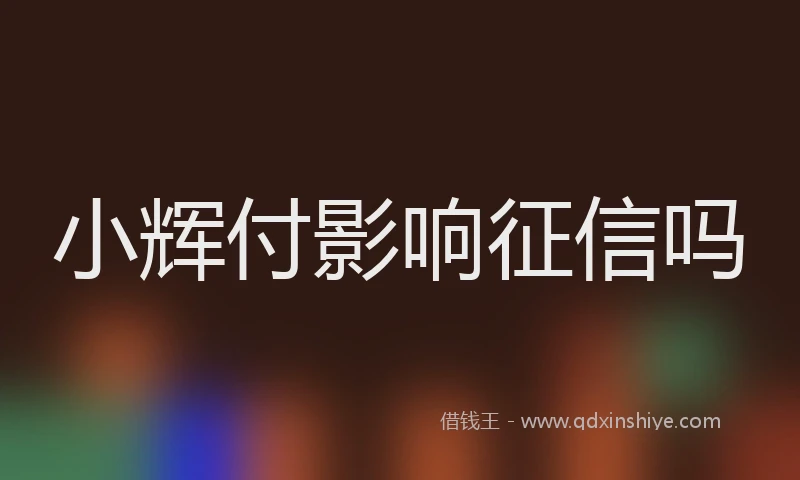 小辉付影响征信吗