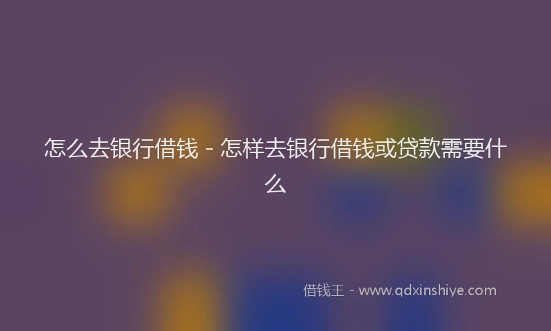 怎么去银行借钱 - 怎样去银行借钱或贷款需要什么