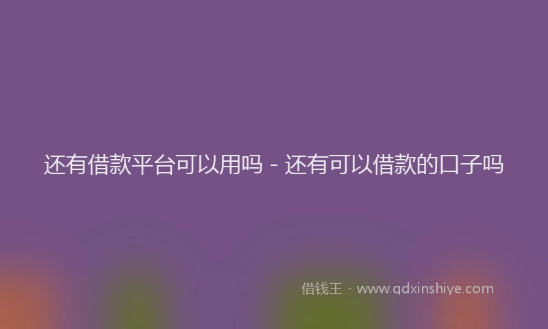 还有借款平台可以用吗 - 还有可以借款的口子吗