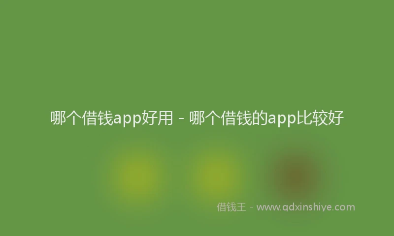 哪个借钱app好用 - 哪个借钱的app比较好