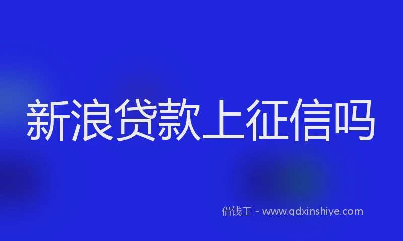 新浪贷款上征信吗