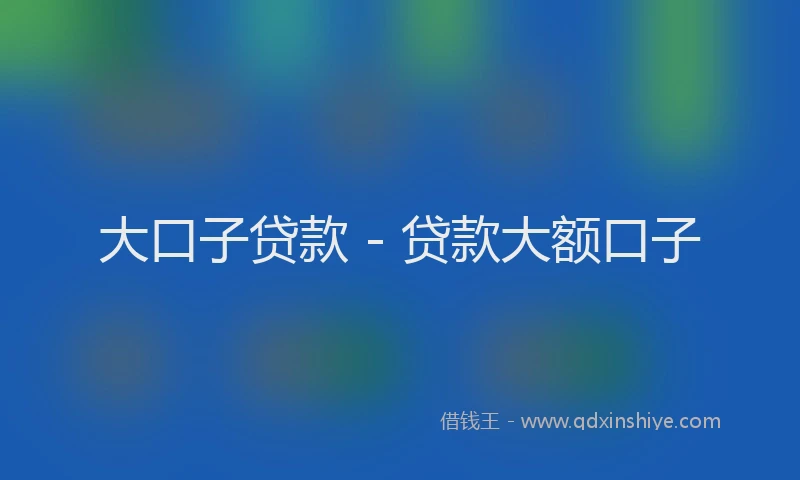 大口子贷款 - 贷款大额口子