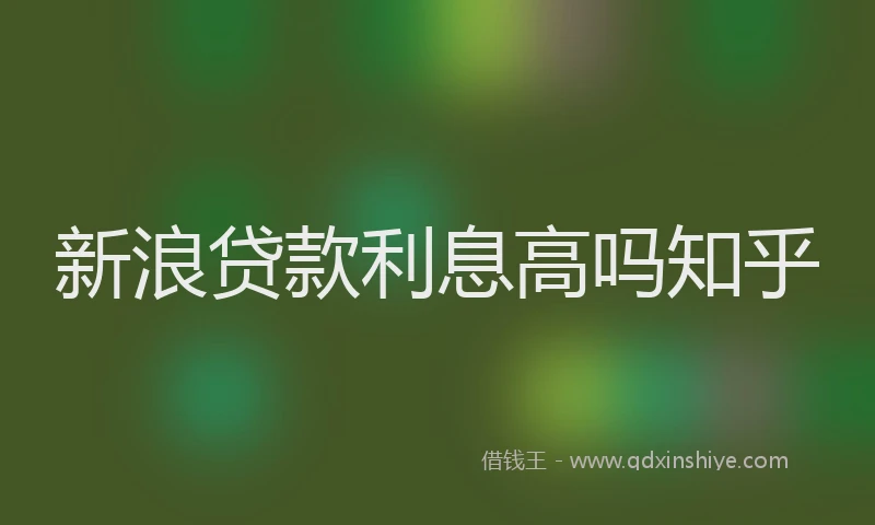 新浪贷款利息高吗知乎
