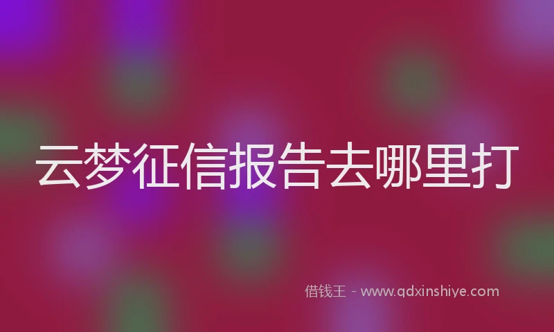 云梦征信报告去哪里打