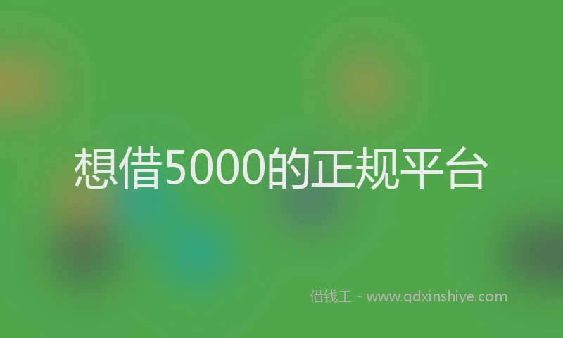 想借5000的正规平台