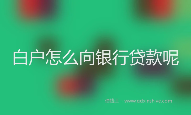 白户怎么向银行贷款呢