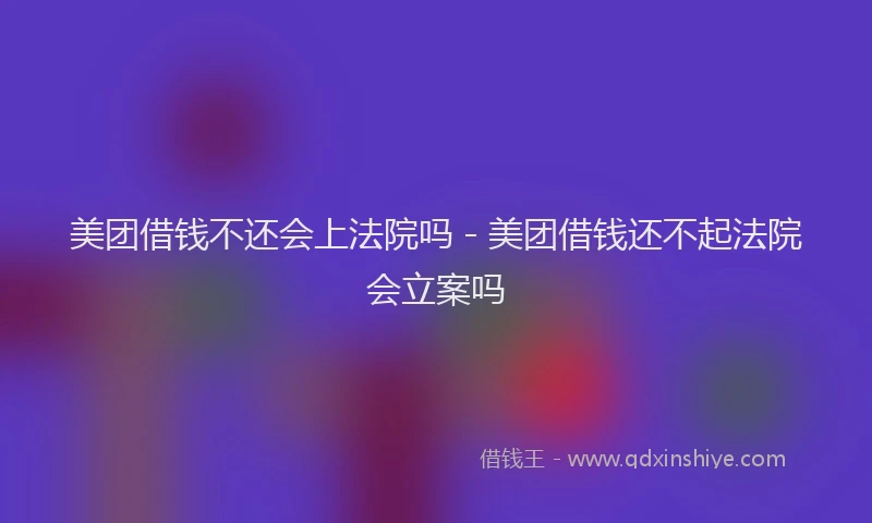 美团借钱不还会上法院吗 - 美团借钱还不起法院会立案吗