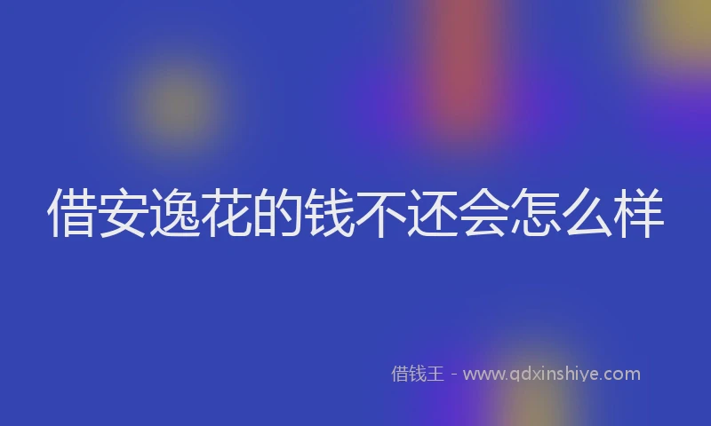 借安逸花的钱不还会怎么样
