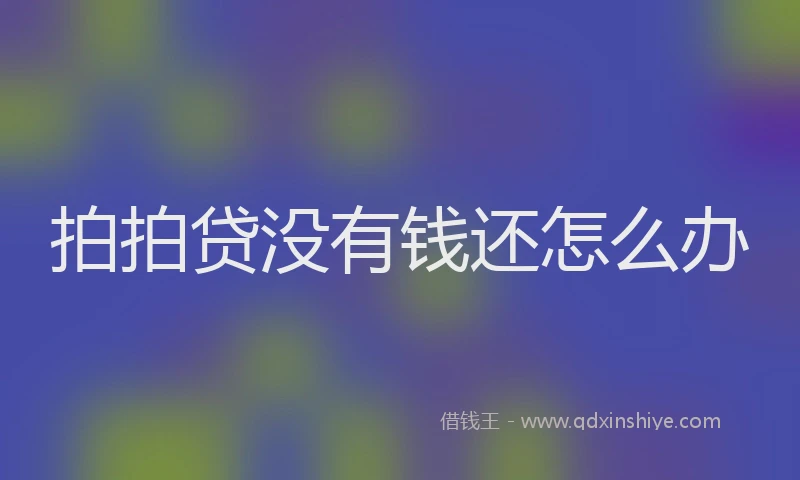 拍拍贷没有钱还怎么办
