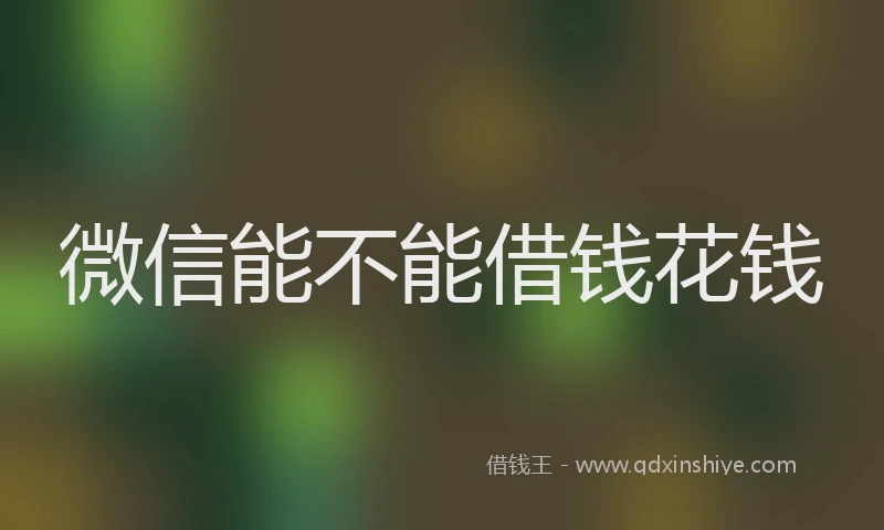 微信能不能借钱花钱