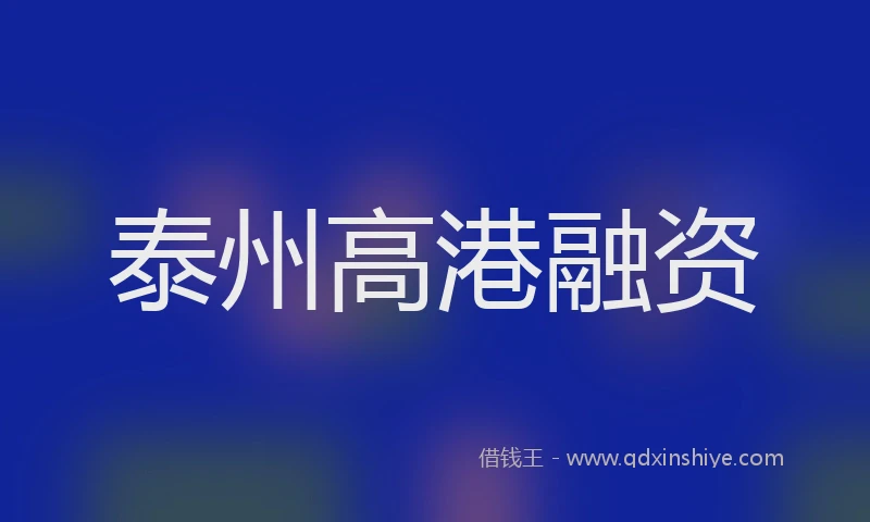 泰州高港融资