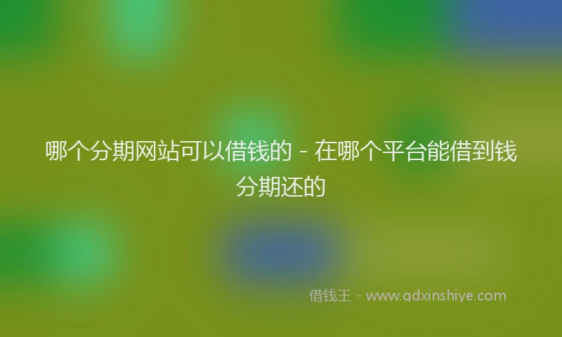 哪个分期网站可以借钱的 - 在哪个平台能借到钱分期还的