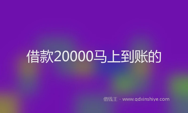 借款20000马上到账的