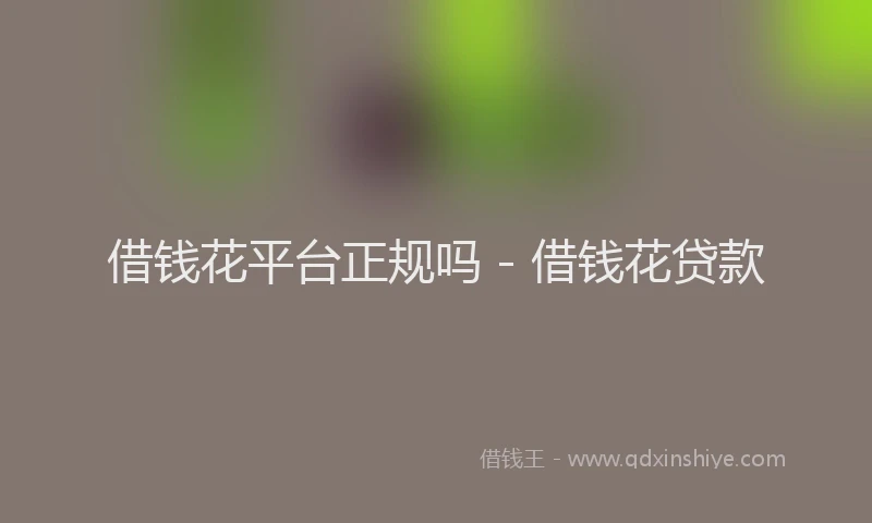 借钱花平台正规吗 - 借钱花贷款