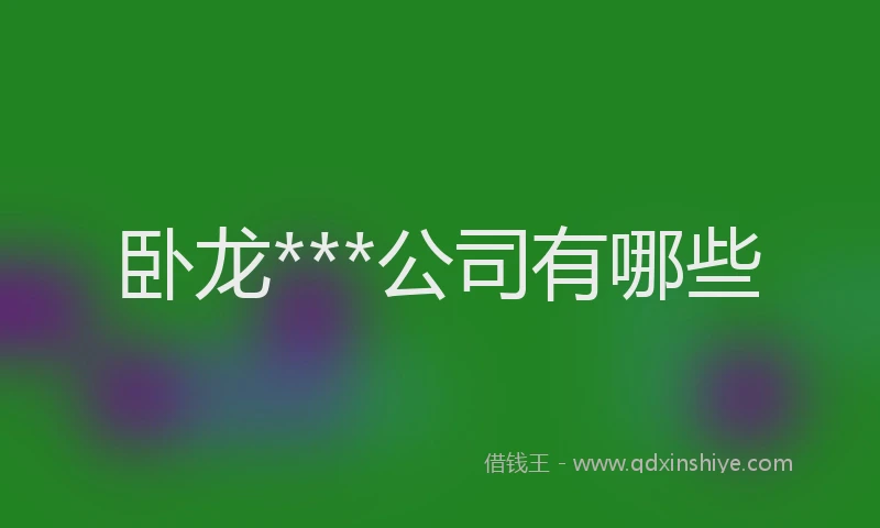 卧龙***公司有哪些