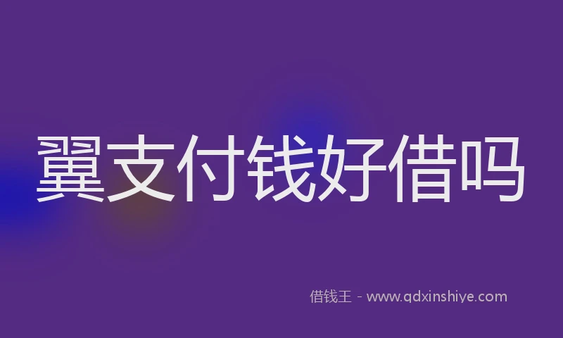 翼支付钱好借吗