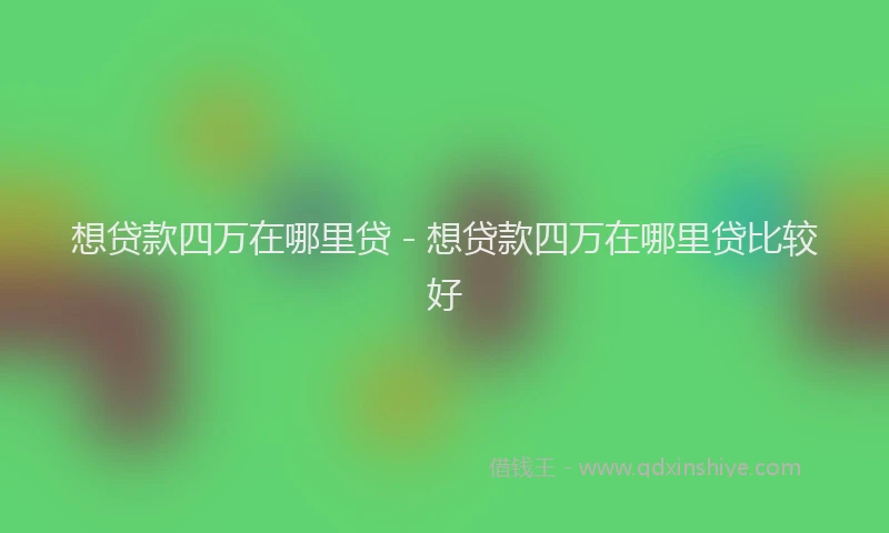 想贷款四万在哪里贷 - 想贷款四万在哪里贷比较好