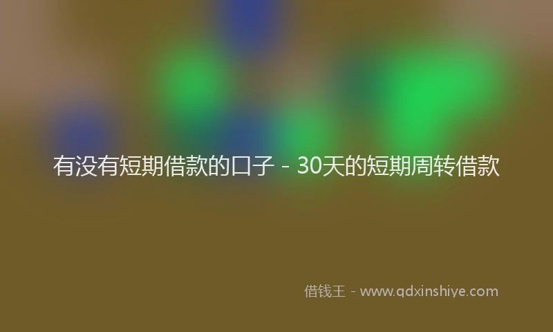 有没有短期借款的口子 - 30天的短期周转借款