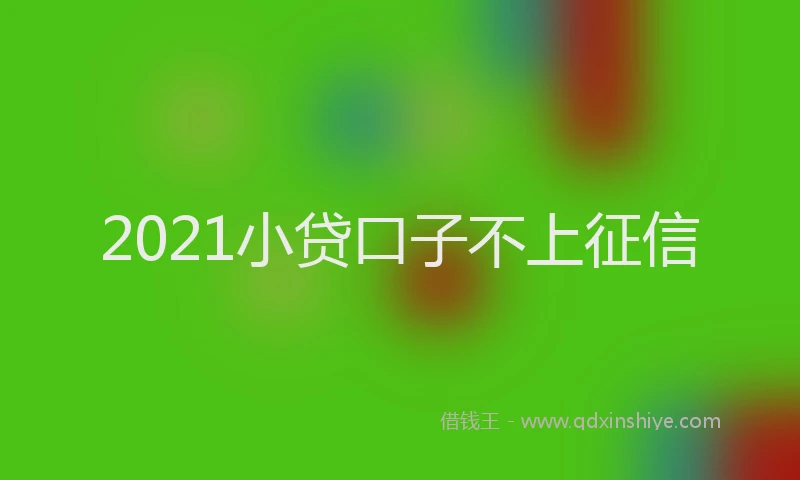 2021小贷口子不上征信