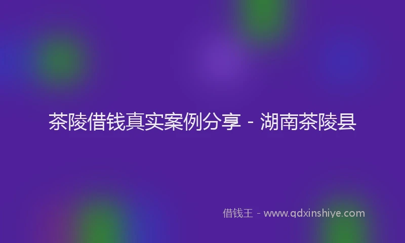 茶陵借钱真实案例分享 - 湖南茶陵县