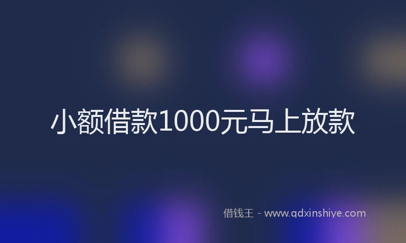 小额借款1000元马上放款