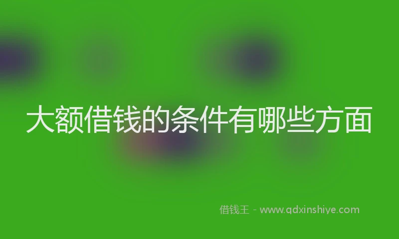 大额借钱的条件有哪些方面