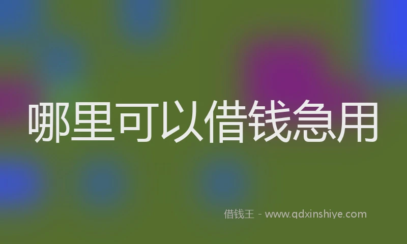 哪里可以借钱急用